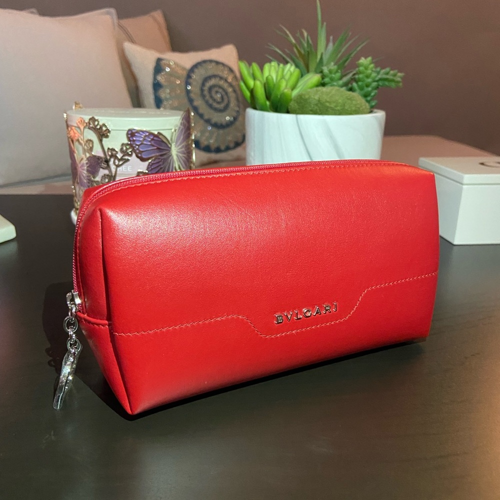 BVLGARI Leather Case Pouch Authentic!